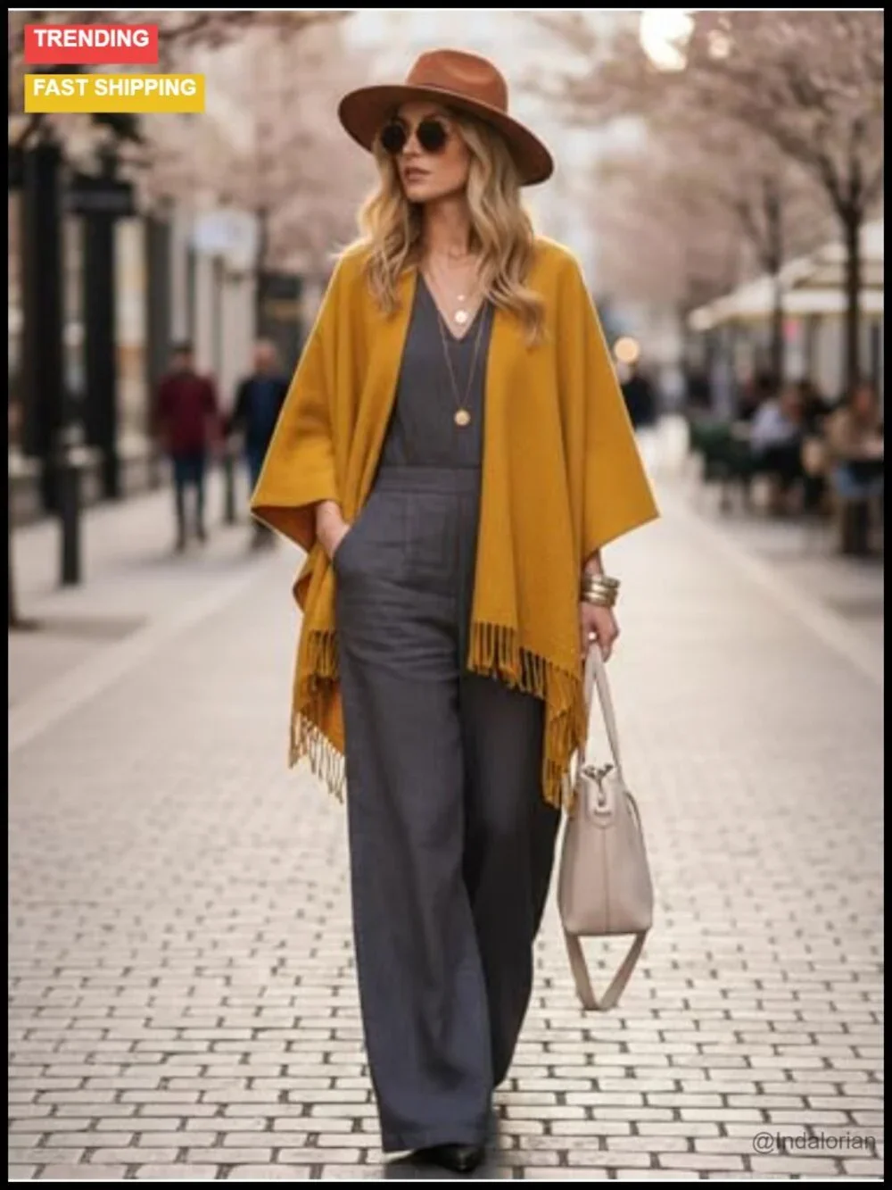 Women's Elegant Shawl Wrap Reversible Poncho Cape Cardigan Gift